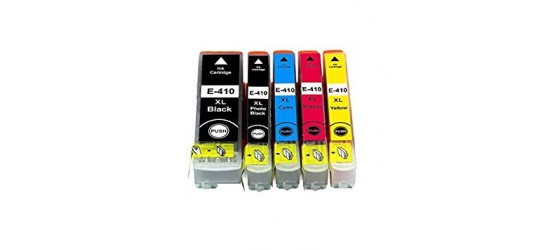 Complete set of 5 Epson T410XL High Capacity Compatible Inkjet Cartridges